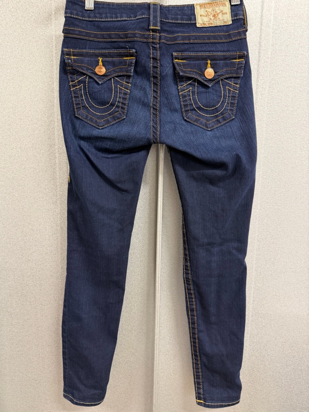 True Religion Joey Skinny Flap Pocket Jeans Dark Wash Y2K 26